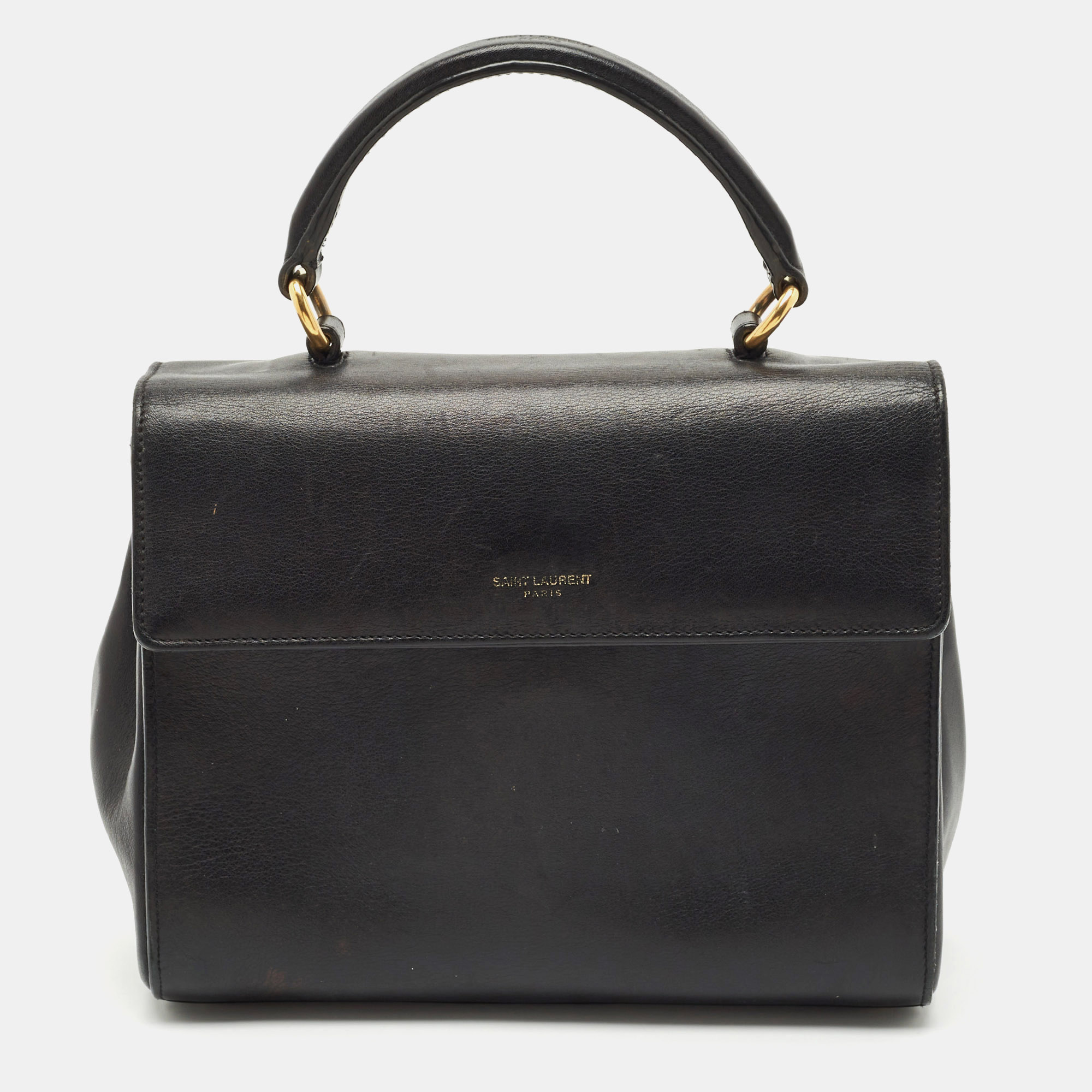 Saint Laurent Black Leather Small Moujik Top Handle Bag, Satchels - Luxury Closet catalog