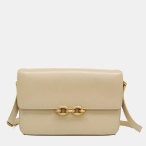 Saint Laurent Le Maillon Dark Beige Smooth Calfskin Satchel Bag, Handbags - Luxury Closet catalog