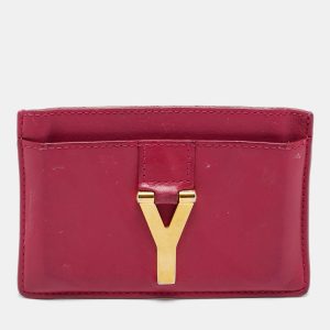 Saint Laurent Pink Leather Easy Y Card Case, Wallets & Money Clips - Luxury Closet catalog