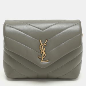 Saint Laurent Taupe Matelass&eacute; Leather Toy Loulou Crossbody Bag, Handbags - Luxury Closet catalog