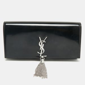 Saint Laurent Black Patent Leather Kate Tassel Clutch, Clutches & Special Occasion Bags - Luxury Closet catalog