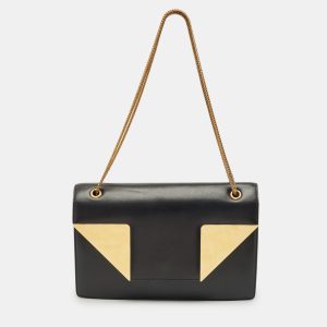 Saint Laurent Black/Gold Leather Medium Betty Shoulder Bag, Shoulder Bags - Luxury Closet catalog