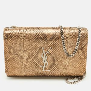 Saint Laurent Gold/Beige Python Kate Medium Shoulder Bag, Shoulder Bags - Luxury Closet catalog