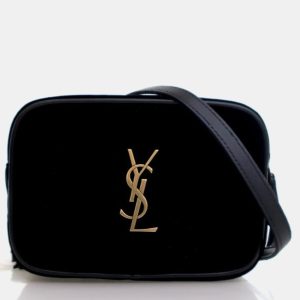 Saint Laurent Lou Mini Black Velvet Camera Belt Bag, Handbags - Luxury Closet catalog