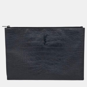 Saint Laurent Paris Black Leather Clutch, Clutches & Special Occasion Bags - Luxury Closet catalog