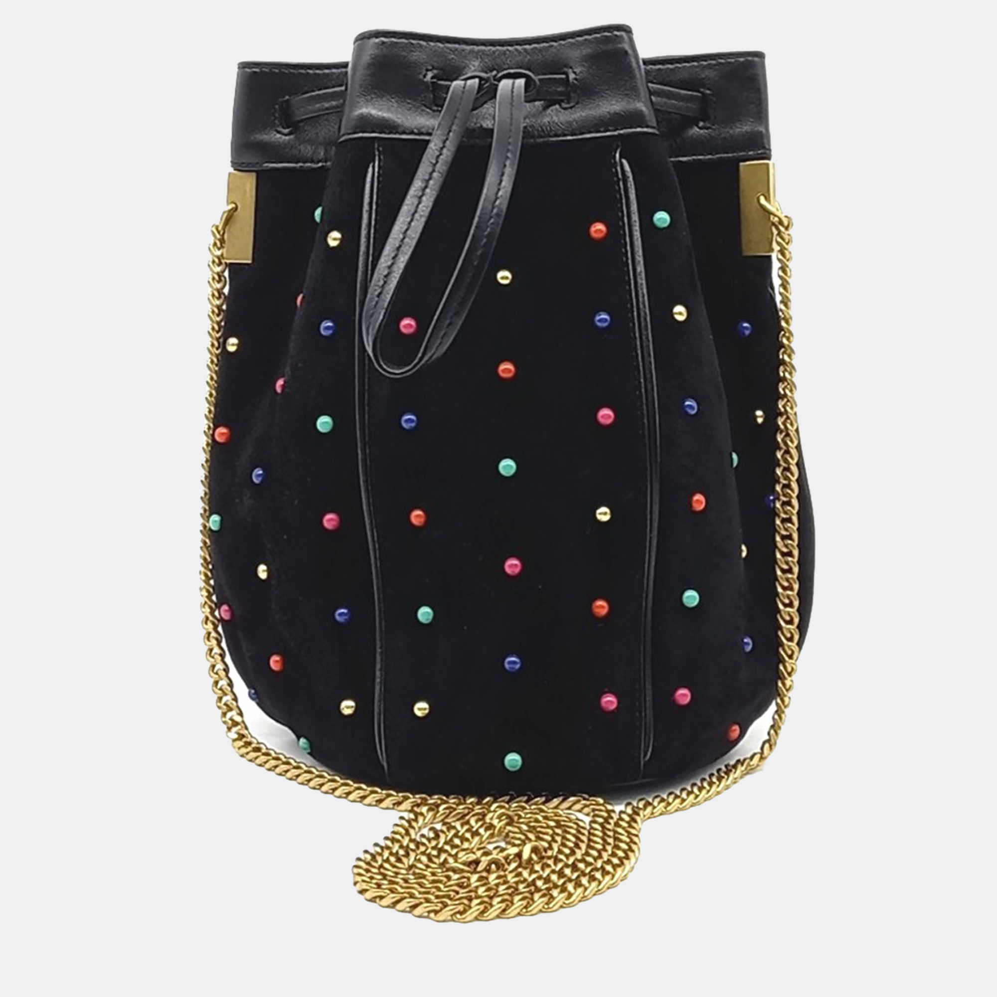 Saint Laurent Paris Black Suede Talita Bucket Chain Crossbody Bag, Handbags - Luxury Closet catalog