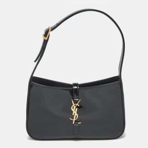 Saint Laurent Black Patent Leather LE 5 &Agrave; 7 Shoulder Bag, Shoulder Bags - Luxury Closet catalog