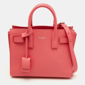 Saint Laurent Pink Leather Nano Classic Sac De Jour Tote, Tote Handbags - Luxury Closet catalog