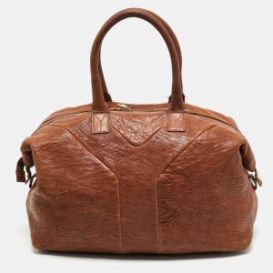 Yves Saint Laurent Brown Pebbled Leather Easy Y Satchel, Satchels - Luxury Closet catalog