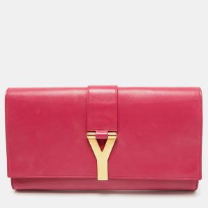Saint Laurent Fuchsia Leather Ligne Y Clutch, Clutches & Special Occasion Bags - Luxury Closet catalog