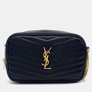 Saint Laurent Paris Black Leather Mini Lou Crossbody Bag, Handbags - Luxury Closet catalog