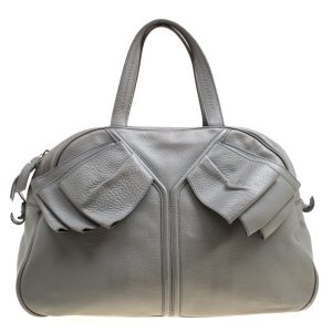 Yves Saint Laurent Grey Leather Large Obi Bowler Bag, Satchels - Luxury Closet catalog