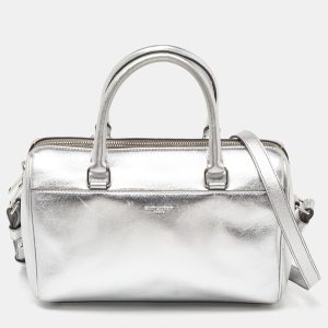 Saint Laurent Silver Leather Classic Baby Duffle Bag, Satchels - Luxury Closet catalog