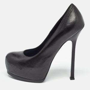 Saint Laurent Black Leather Tribtoo Pumps Size 38, Pumps - Luxury Closet catalog