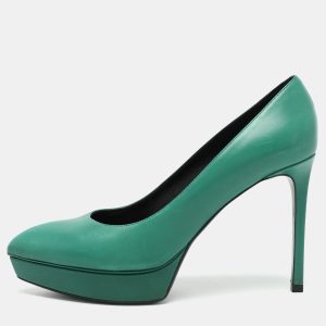 Saint Laurent Green Leather Anja Pumps Size 38.5, Pumps - Luxury Closet catalog