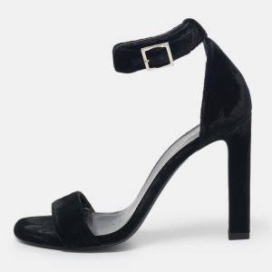 Saint Laurent Black Velvet Grace Sandals Size 38, Sandals - Luxury Closet catalog