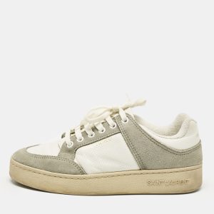 Saint Laurent White/Grey Perforated Leather and Suede SL/61 Sneakers Size 37, Athletic Shoes & Sneakers - Luxury Closet catalog