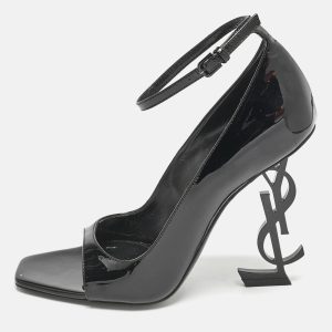 Saint Laurent Black Patent Leather Opyum Peep Toe Pumps Size 36, Pumps - Luxury Closet catalog