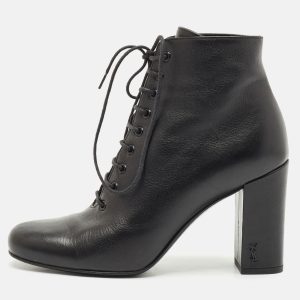 Saint Laurent  Black Leather Ankle Length Boots Size 36, Boots - Luxury Closet catalog