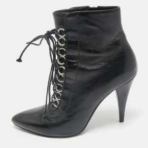 Saint Laurent Black Leather Fetish Ankle Booties Size 37.5, Boots - Luxury Closet catalog