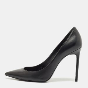 Saint Laurent Black Leather Anja Pointed Toe Pumps Size 39.5, Pumps - Luxury Closet catalog
