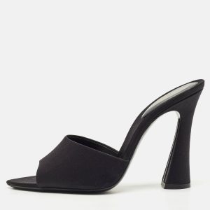 Saint Laurent Black Satin Romy Slide Sandals Size 40, Sandals - Luxury Closet catalog