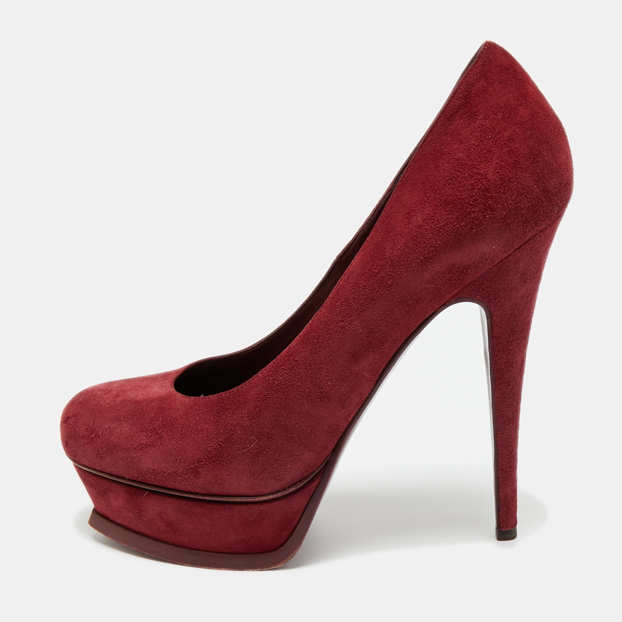 Saint Laurent Burgundy Suede Tribtoo Platform Pumps Size 39, Pumps - Luxury Closet catalog