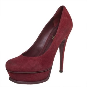 Saint Laurent Burgundy Suede Tribtoo Pumps Size 37, Pumps - Luxury Closet catalog