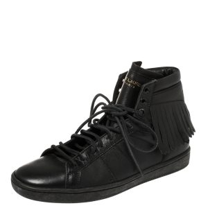 Saint Laurent Black Leather Classic Court Fringe Sneakers Size 36, Athletic Shoes & Sneakers - Luxury Closet catalog