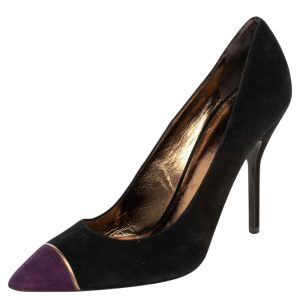 Saint Laurent Paris Black/Purple Suede Pointed Toe Pumps Size 41, Pumps - Luxury Closet catalog