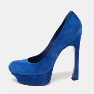 Saint Laurent Royal Blue Suede Palais Platform Pumps Size 39, Pumps - Luxury Closet catalog