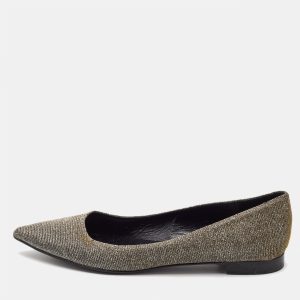 Saint Laurent Metallic Lurex Fabric Pointed Toe Ballet Flats Size 38.5, Flats - Luxury Closet catalog