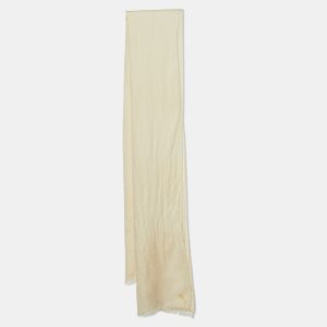 Salvatore Ferragamo Cream Silk Wool Gancini Scarf, Scarves & Shawls - Luxury Closet catalog