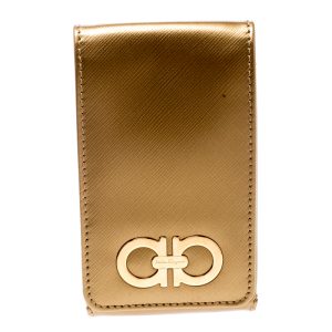 Salvatore Ferragamo Gold Leather iPhone 4 Case, Luggage Accessories - Luxury Closet catalog