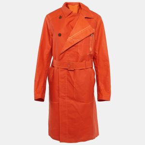Salvatore Ferragamo Orange Coated Cotton Belted Coat XL, Coats & Jackets - Luxury Closet catalog