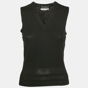 Salvatore Ferragamo Black Wool Knit Sweater Vest M, Sweaters & Cardigans - Luxury Closet catalog