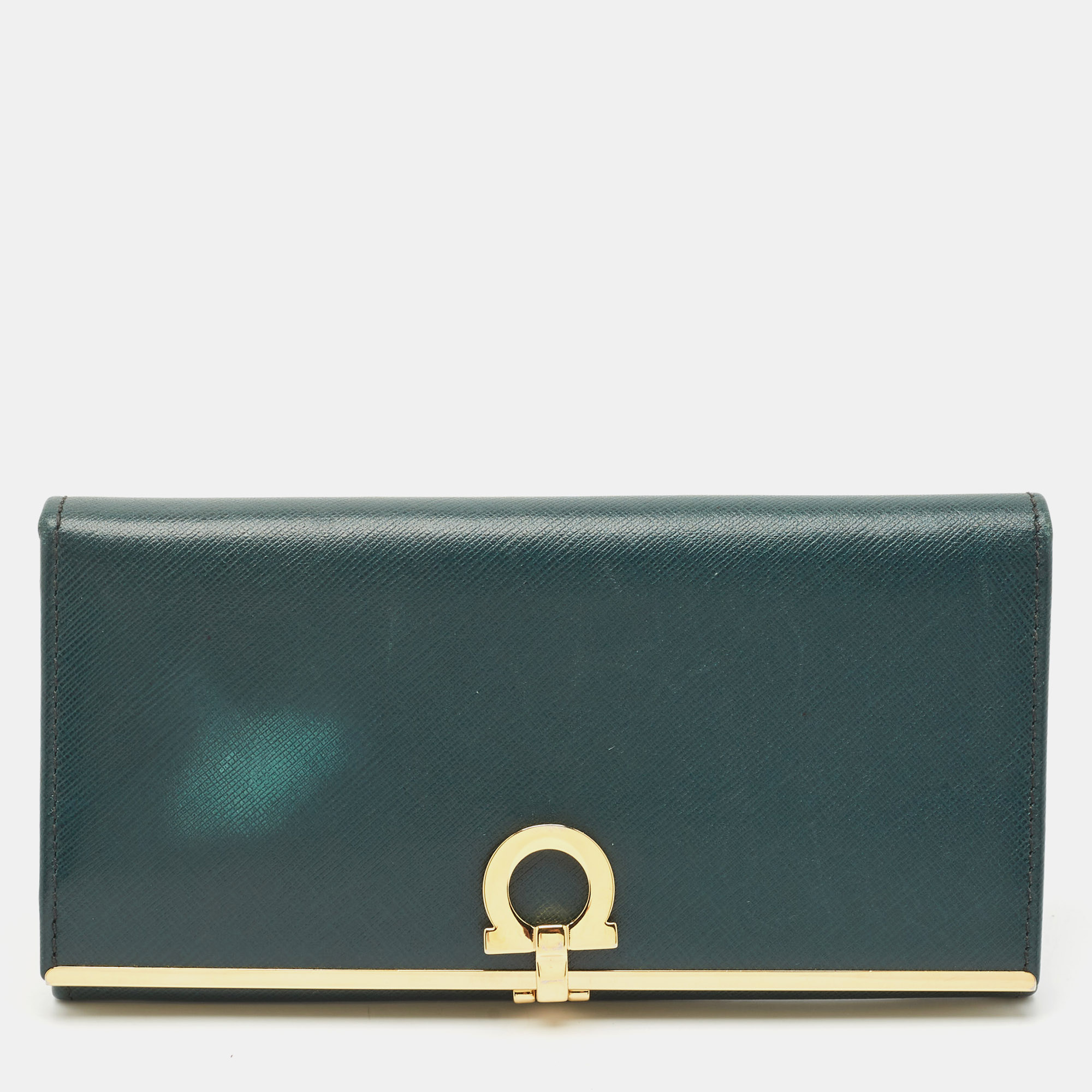 Salvatore Ferragamo Green Leather Gancio Clasp Continental Wallet, Wallets & Money Clips - Luxury Closet catalog