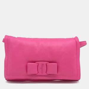 Salvatore Ferragamo Pink Leather Viva Bow Mini Crossbody Bag, Handbags - Luxury Closet catalog
