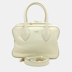 Salvatore Ferragamo White Leather tote and shoulder bag, Tote Handbags - Luxury Closet catalog