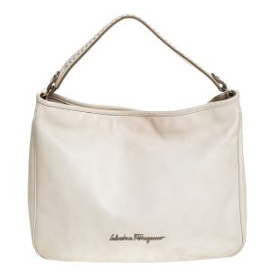 Salvatore Ferragamo Off-White Leather Hobo, Shoulder Bags - Luxury Closet catalog