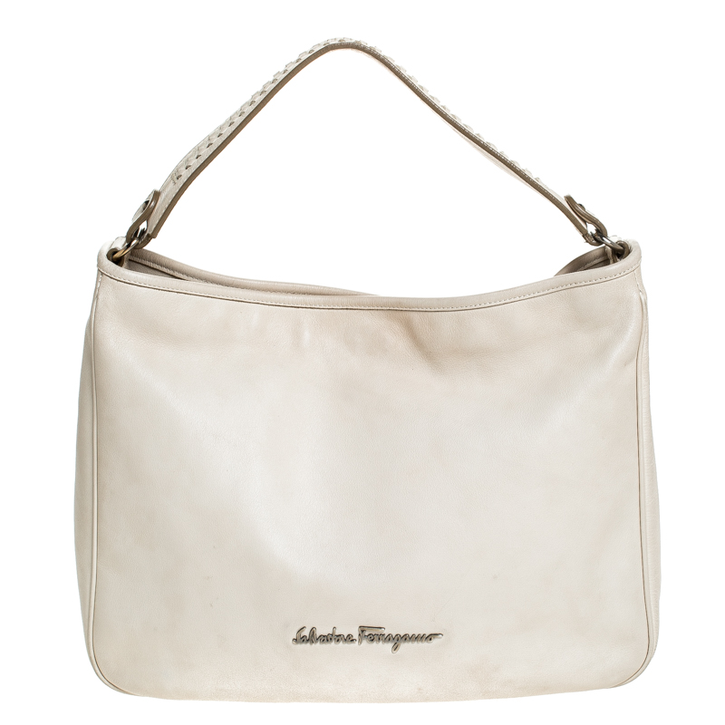 Salvatore Ferragamo Off-White Leather Hobo, Shoulder Bags - Luxury Closet catalog