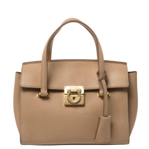 Salvatore Ferragamo Beige Leather Mara Satchel, Satchels - Luxury Closet catalog