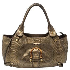 Salvatore Ferragamo Gold Python Shoulder Bag, Shoulder Bags - Luxury Closet catalog