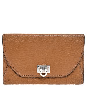 Salvatore Ferragamo Brown Leather Gancio Flap Card Holder, Wallets & Money Clips - Luxury Closet catalog