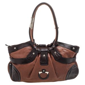 Salvatore Ferragamo Brown Leather Gancini Shoulder Bag, Shoulder Bags - Luxury Closet catalog