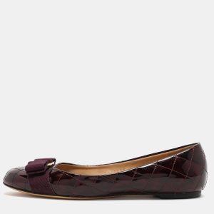 Salvatore Ferragamo Burgundy Patent Leather Varina Ballet Flats Size 36, Flats - Luxury Closet catalog