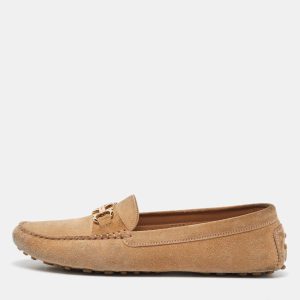 Salvatore Ferragamo Beige Suede Slip On Gancini Loafers Size 40, Loafers & Slip-Ons - Luxury Closet catalog