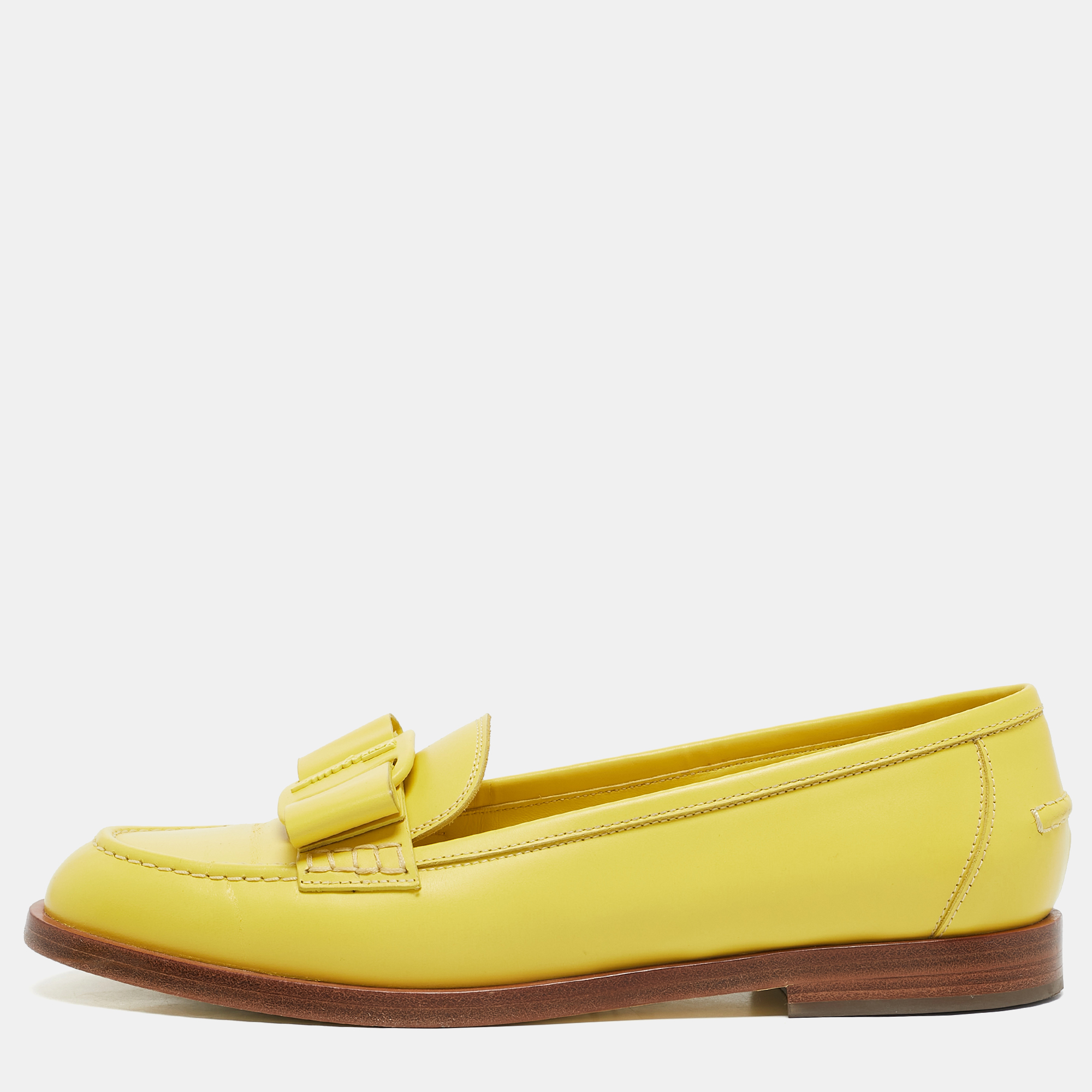 Salvatore Ferragamo Yellow Leather Viva Loafers Size 40, Loafers & Slip-Ons - Luxury Closet catalog