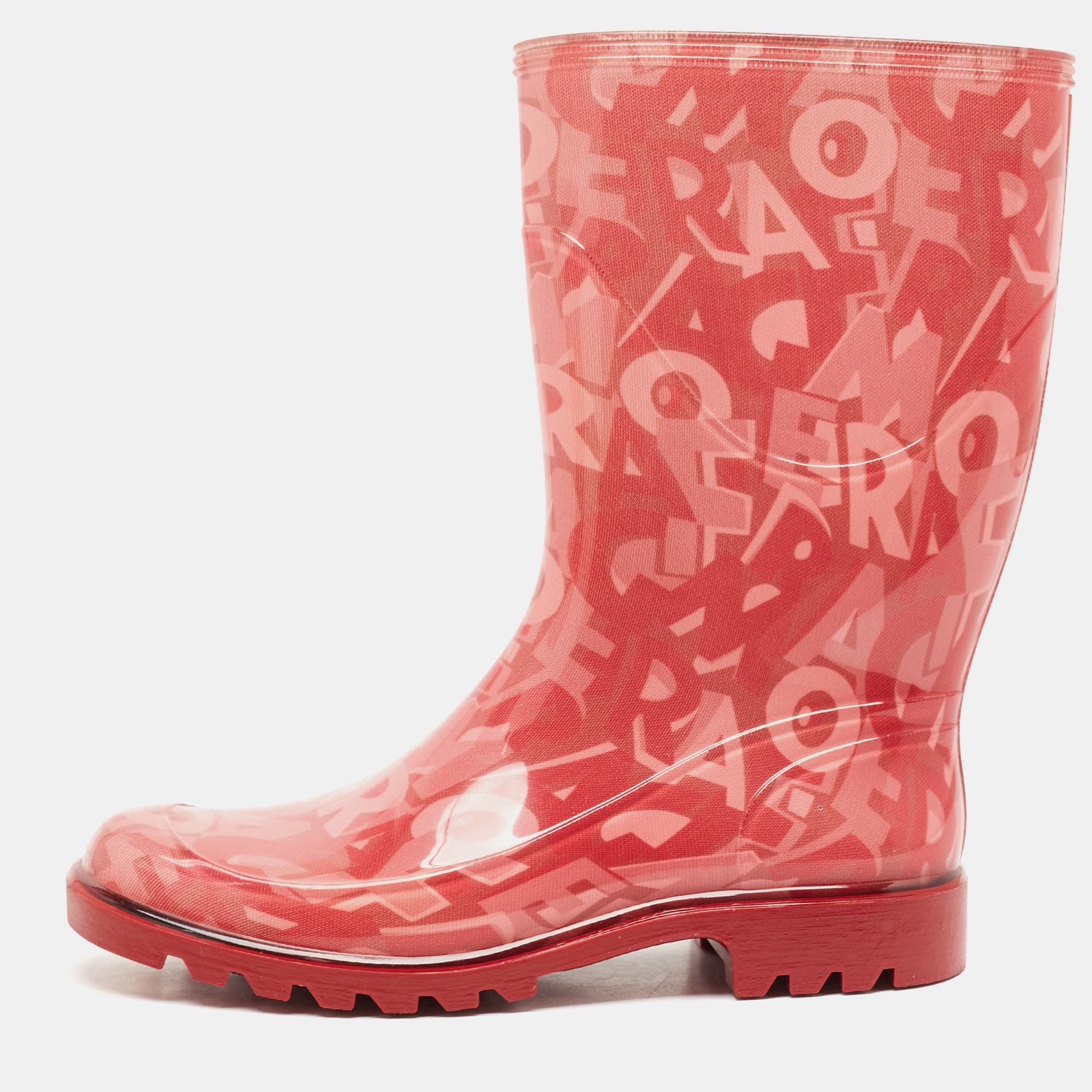 Salvatore Ferragamo Red PVC Rain Boots Size 35.5, Boots - Luxury Closet catalog