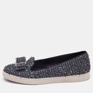 Salvatore Ferragamo Grey Tweed Novello Slip On Sneakers Size 37.5, Athletic Shoes & Sneakers - Luxury Closet catalog